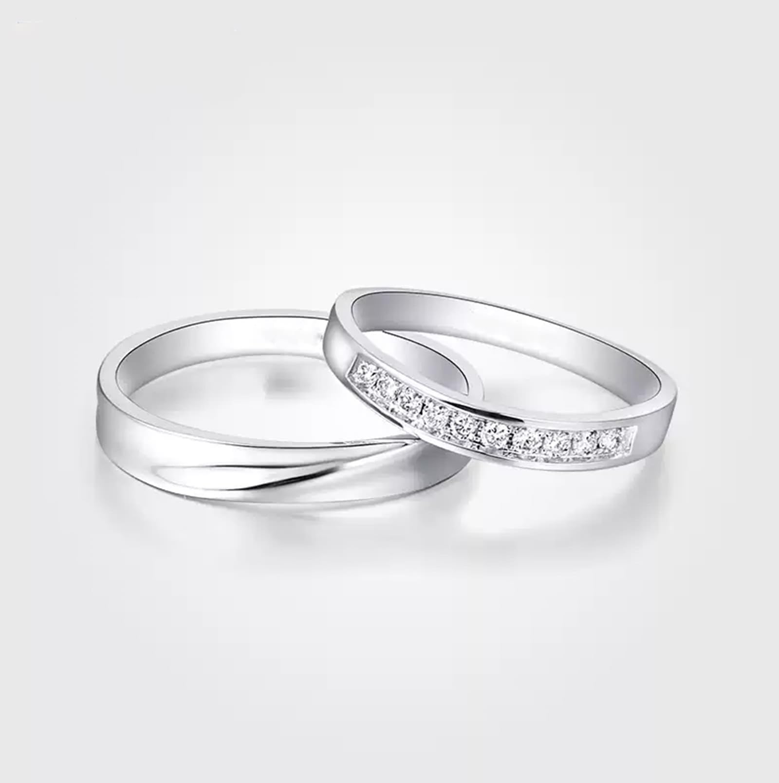 Wycian Anillos Boda Hombre Anillo Plateado PT950 Polaco Talla 30 Sólido No Chapado Moda para Esposa Cumpleaños Joyas
