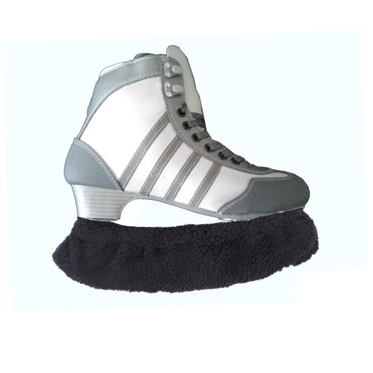 ABOOFAN 4paires Couvre-Lames Peluche pour Garçon Fille De Élastiques Absorbantes pour Patins à Glace Noir XL
