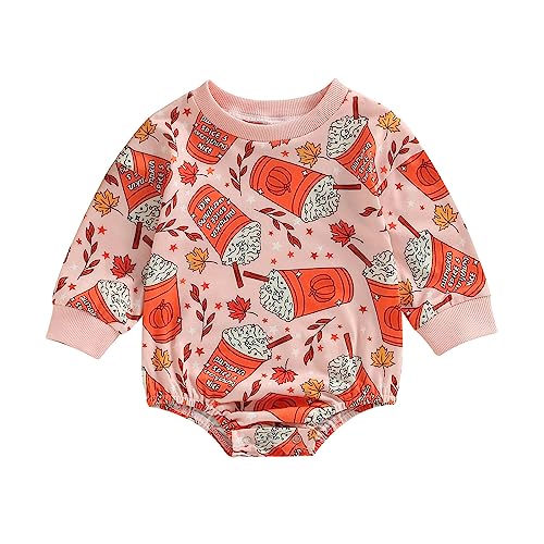 Halloween Newborn Baby Girl Outfit Pumpkin Sweatshirt Romper Long Sleeve Onesie Jumpsuit Infant Fall Winter Clothes