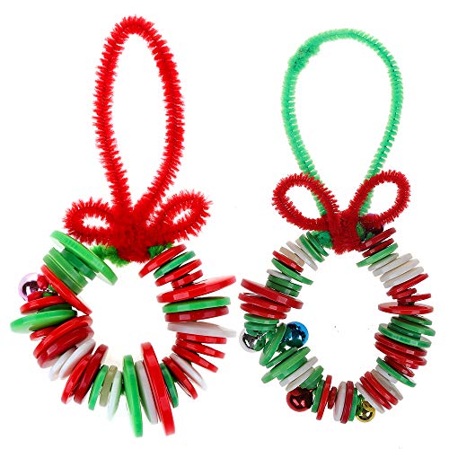 GTN Tech Christmas Wreath Button Craft Decorations - Xmas Kids Class Party Supplies Ornaments Decors 500PCS