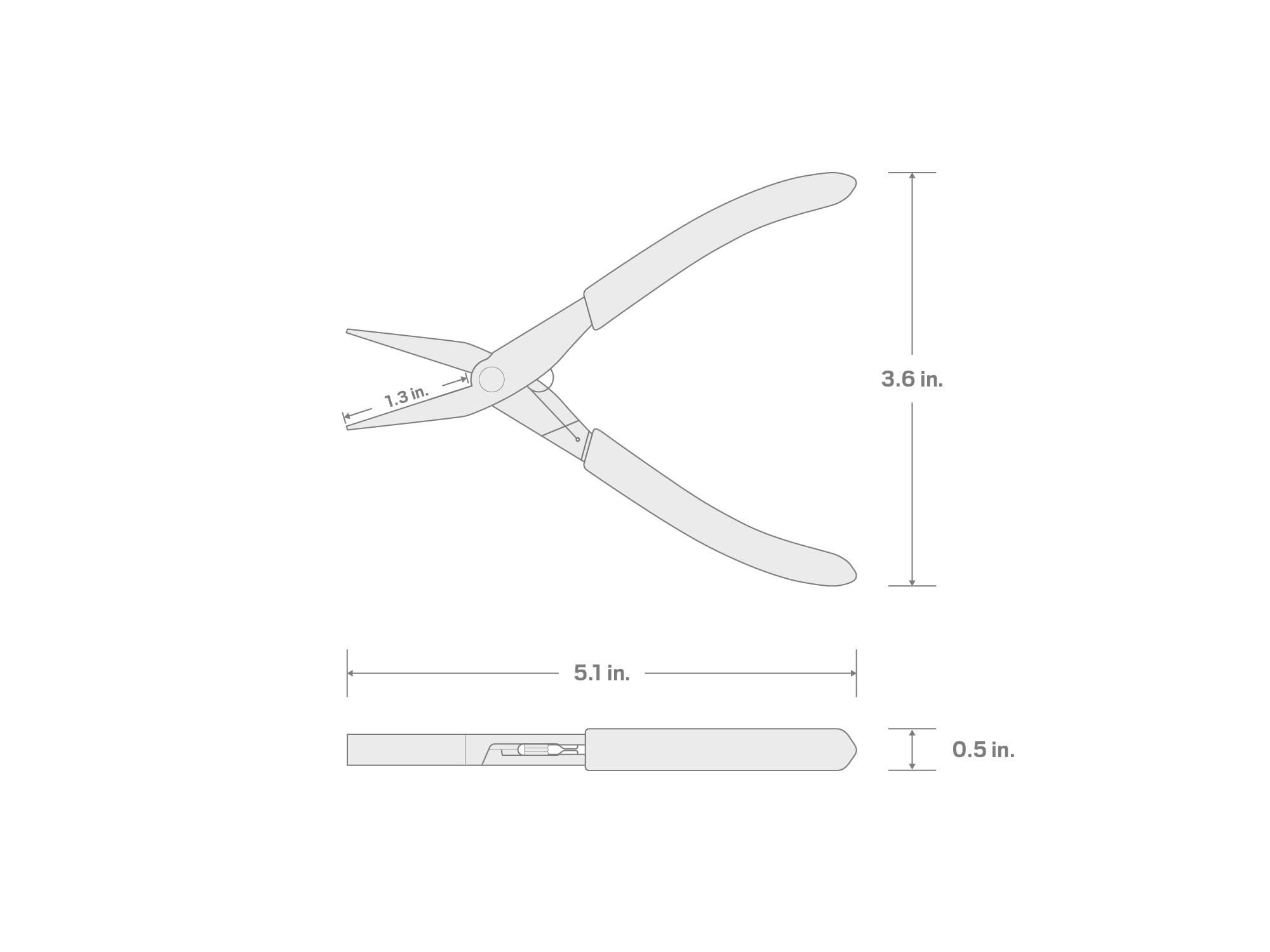 TEKTON Mini pince à bec plat, mâchoire lisse | PMN23001, argent