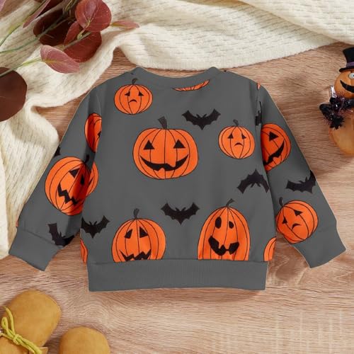 Baby Girls Halloween Pumpkin Sweatshirts Toddler Boys Cute Pullover Sweatshirt Long Sleeve Sweatshirts2