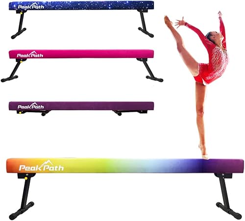 Haz de equilibrio de gimnasia ajustable y plegable de 8 pies, equipo de gimnasio en casa, fácil montaje y almacenamiento, no requiere herramientas,