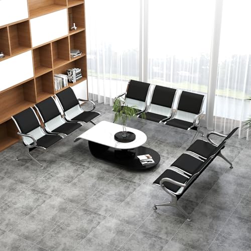 3-Seat Ergonomic PU Leather Waiting Room Chairs