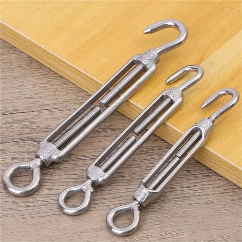 Turnbuckle 20 PCS Stainless Steel Hooks Multifunctional Adjustable Eye Wire Rope Tension Hardware miniatura 2