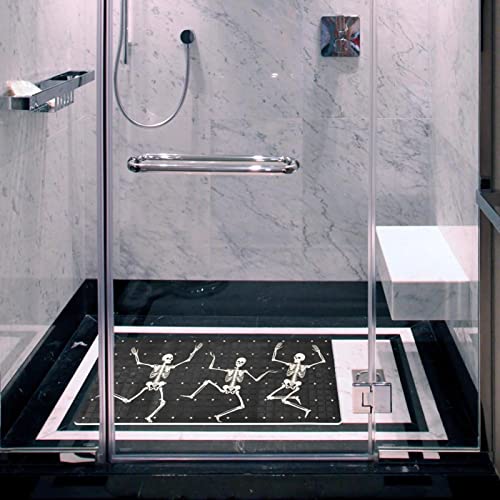 Tapis de bain antidérapant rectangulaire motif squelette 70cm