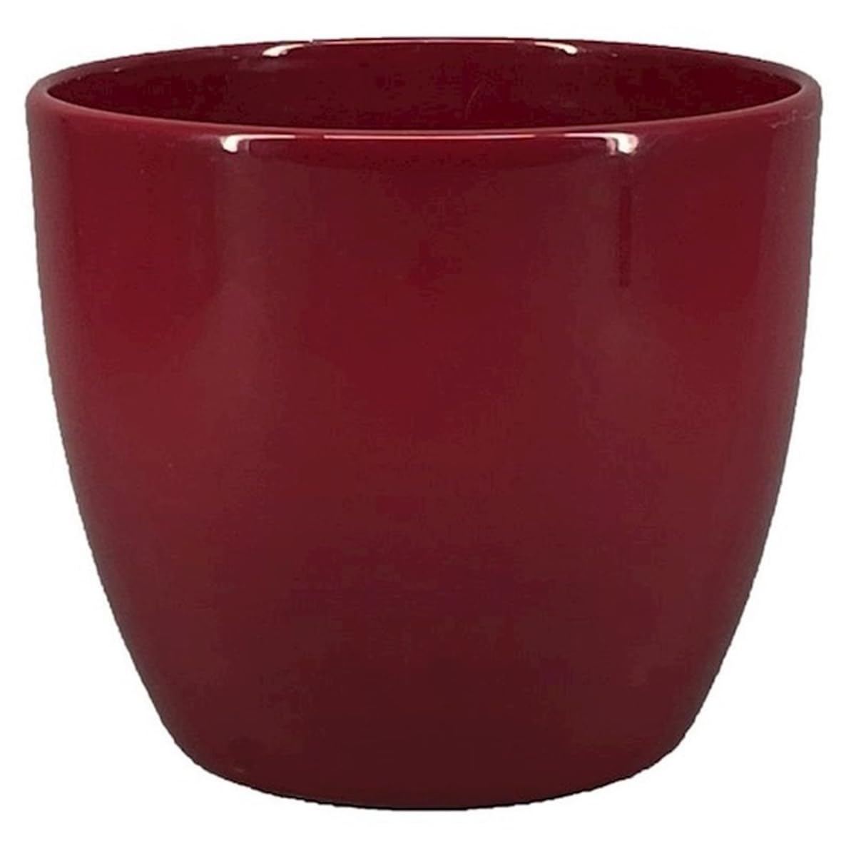 innaGLAS Grand Cache-Pot, céramique, Rouge vin, 27cm, Ø32cm - Pot Fleurs/Pot céramique