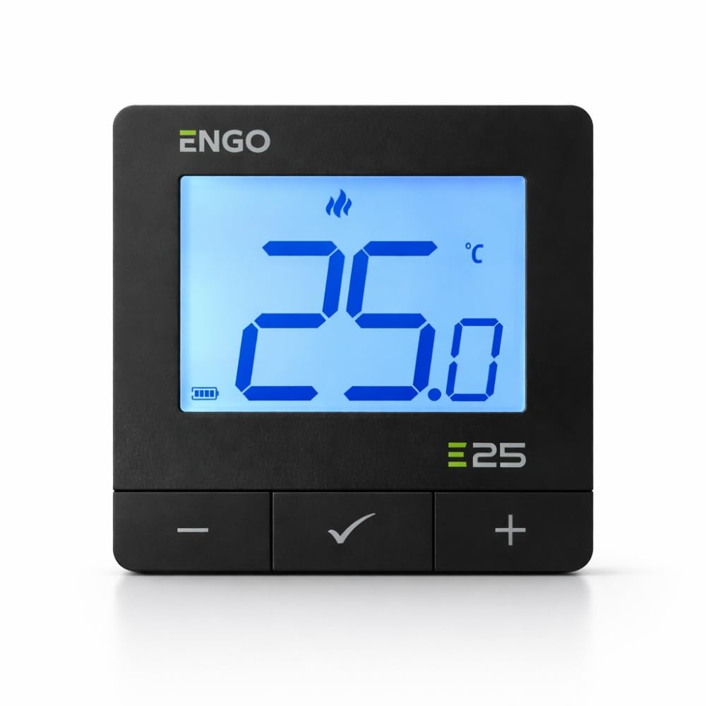 ENGO Controlla E25 Smart Thermostat Alimentato a Batteria Zigbee Termostato Ambiente Wireless Termostato Riscaldamento Termostato Controllo App Richiede ENGO E-Gate Pro Funziona con scatola di