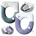 2 cojines para asiento de inodoro con bucle, suaves y cálidos, lavables Inodoro Cojín Antibacteriano Lujo Aseos Cálido Cubiertas para Tapa de Inodoro Almohadillas Tapa de Inodoro Universal