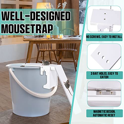 3 Pcs Walk The Plank Mouse Trap Flip And Slide Bucket Mice Rat Trap Pest Control Traps For Mouse Catch And Release Waterproof Durable Auto Resetting Humane #TOP2