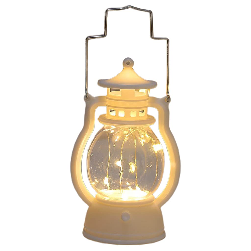 LANCHEN LED Vintage Hurricane Lantern Antique Hanging Lanterns for Indoor Outdoor Usage Realistic Flicker Flame Battery Operated