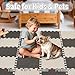 Tamiplay Foam Play Mat, 0.4 Inch EVA Soft Non-Toxic Baby Playmat, Interlocking Floor Mats, Solid Colored Foam Puzzled Floor Mats, Baby Play Mat Exercise Mats, 16 Tiles(White/Black)