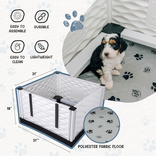 Image of EZwhelp EZclassic Dog Whelping Box - Washable Pee Pad, Small 28 inchx28 inchx18 inch