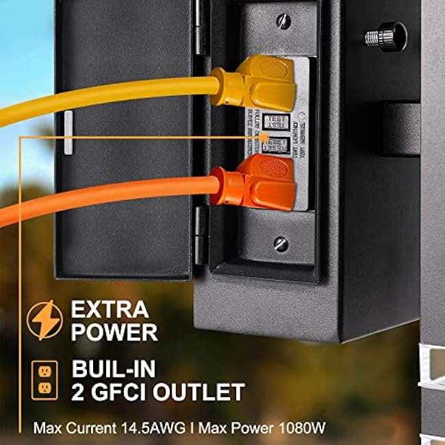 Dusk to Dawn Outdoor Light with Outlet 2 Pack, Porch Lights with GFCI Outlet, IP65 Waterproof Anti-Rust Exterior Light Fixture for House Porch Front Door