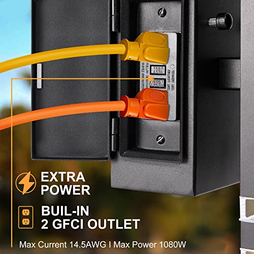 Luces de porche GFCI con sensor automático y salida eléctrica