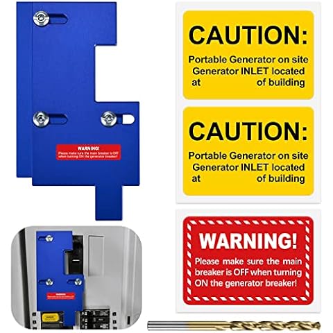 Generator Interlock for GE General Electric Single Vertical Throw Panels with 2 1/2 Inches Spacing, Blue Cover