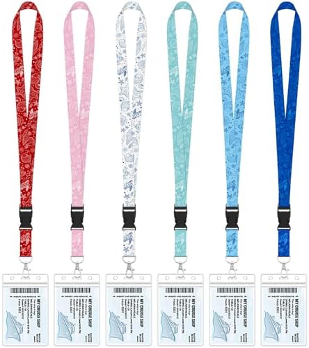 6 Pack Lanyards for Cruise Ship Cards with Waterproof ID Card Bad...