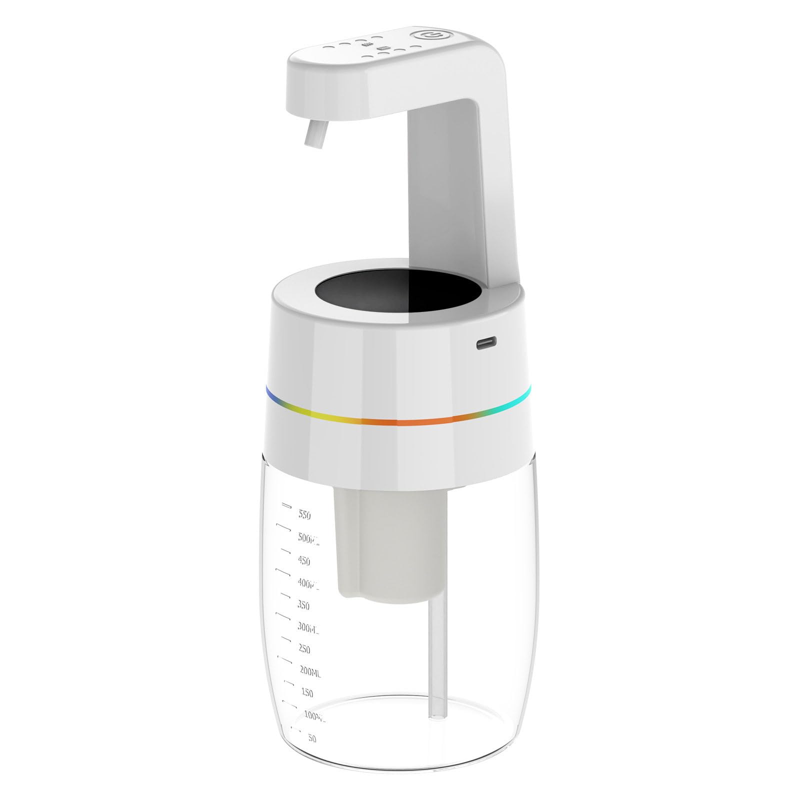 Sanitary Automatic Soap Distributor Electric Transducer Action Modifiable Output Modern ABS Polystyrene Container for Telecommute Use Drip Complimentary Electric Liquid Distributor Fan