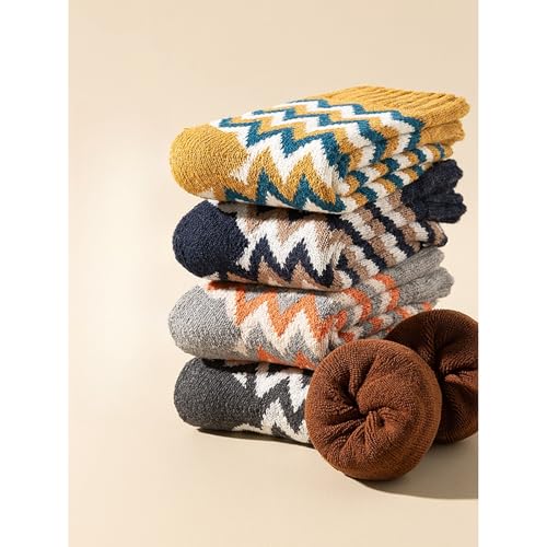 Unisex Wool Winter Thermal Socks Cozy Warm Hiking Crew Boot Socks Wool for Winter Crew Series 163