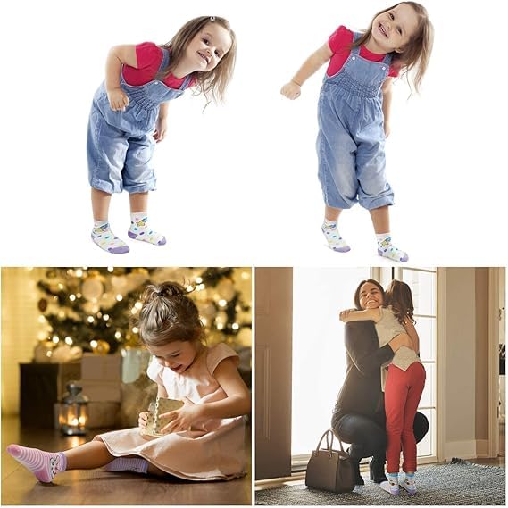 CUTEABLY Anti Skid Dotted Girls Cotton Crew Socks, Casual School Socks, (Assorted/Random Designs) (3-4 Year) - Image 4 thumbnail