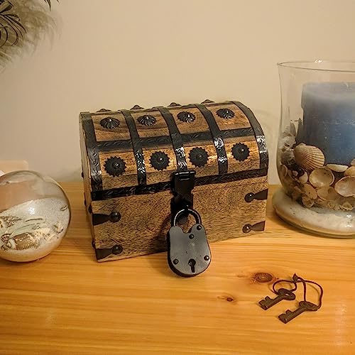 Sciencepurchase 78PIRLOC Pirate'S Treasure Chest (8 Inch X 6 Inch X 6") Wooden Nautical Jewelry Box thumb #4