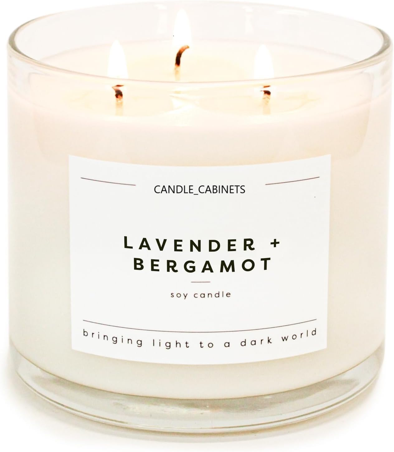 CANDLE CABINETS Wax Soy Wax Candle, 3 Wick Scented Candle for The Home | Premium Candle with Essential Oils | 300ML, Soy Wax, 43 HR Burn Time, Large Candle in Glass Jar (Lavender + Bergamot)-image-31