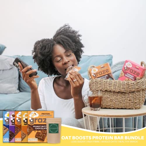 Graze Snacks Protein Bars Oat Boosts - Healthy, Whole Oats, Natural Flavours, High Fibre, Less Sugar (20 Snacks - 5 Packs of 4 x 30g) - Image 3