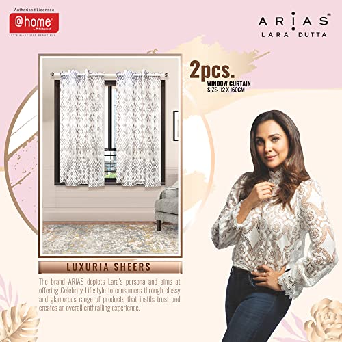 Image of @home by Nilkamal Arias Luxuria Sheers Window Curtain Set of 2 Grey