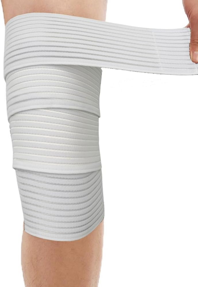 Extra Long Elastic Knee Wrap Compression Bandage Brace Support for Legs, Plantar Fasciitis, Stabilising Ligaments, Joint Pain, Squat, Basketball, Running, Tennis, Soccer, Football, Volleyball (Black)