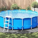 Nqyjm Pool-Bodentuch Hellgrau Ø500 cm Polyester Geotextil Poolabdeckung zum Poolwasser erwärmen