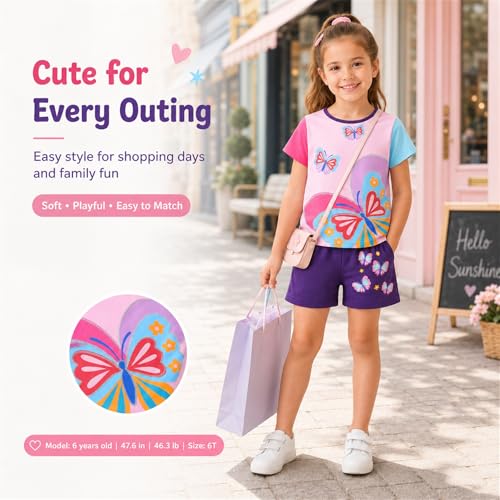 Image of VIKITA girls summer clothes toddler tshirts & shorts clothing sets cute birthday gifts for little kids