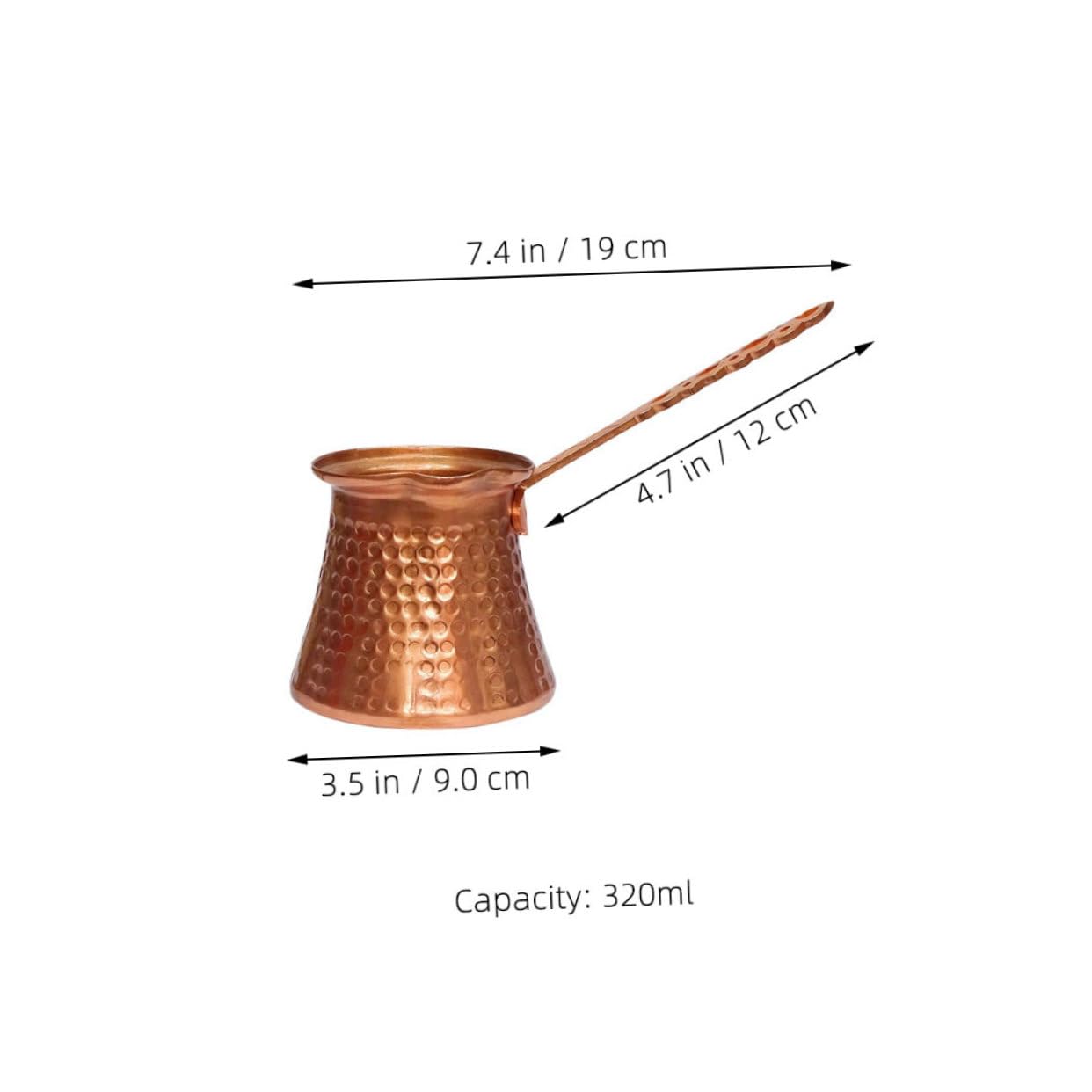 Happyyami Turkish Coffee Kettle Retro Creative Coffee Maker Wear Resistant Design for Hot Cold Drinks for Home Hotel and Restaurant Use