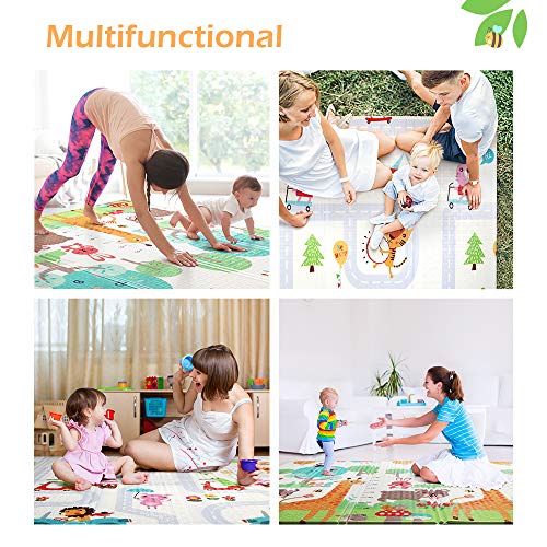 Bammax Play Mat, Folding Mat Baby Crawling Mat Kids Playmat Waterproof Non Toxic For Babies, Infants, Toddlers, 70" X 77.5" X 0.6" #TOP7