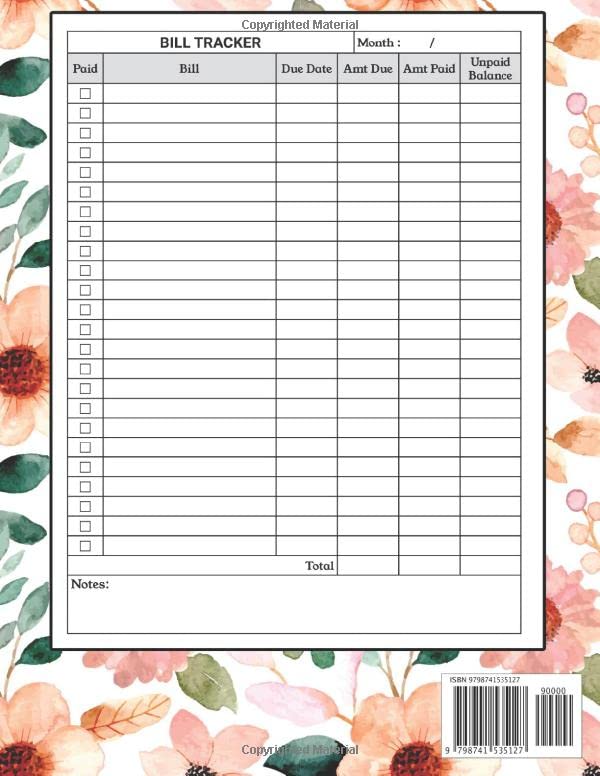Bill Payments Tracker: Bill Payment Organizer Log Book Monthly Bill Planner Notebook | Expense and Bill Tracker image 3