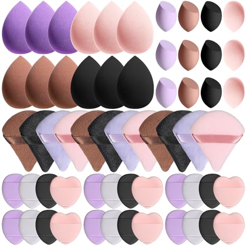 60 Pcs Makeup Sponge Set, Multi-colored Blending Sponge, Makeup B...