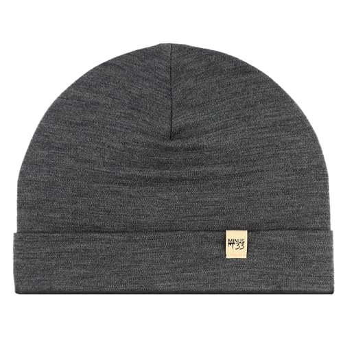 Gorro 100% lã merino - Chapéu de inverno quente masculino e feminino - Boné de relógio - Toque, Cinza carvão, Tamanho Único