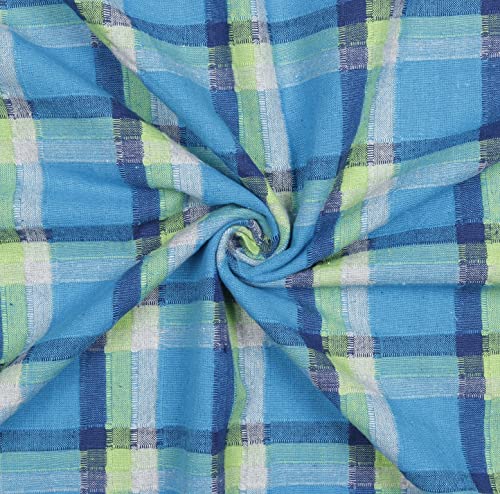 Image of AIRWILL, 200GSM Handloom Cotton Double Bedsheet with 2 Pillow Covers (Iran Dobby Blue)