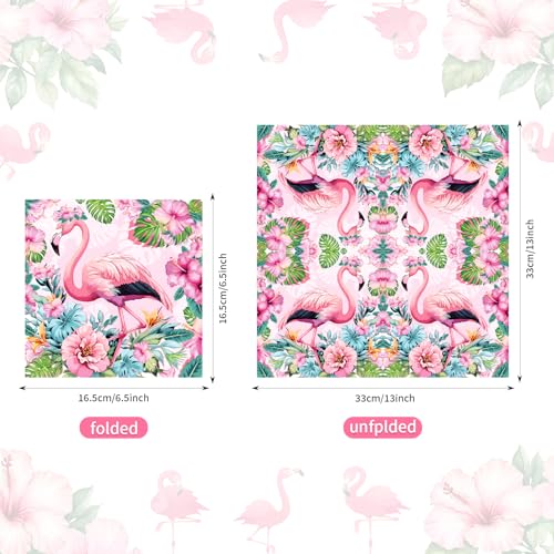 20 Stück Flamingo-Party-Servietten, Cocktail-Servietten, Dinner-Servietten, weiche Party-Papierservietten, Geschirr für Geburtstag, Hawaii-Party, Flamingo-Themenparty-Dekorationen