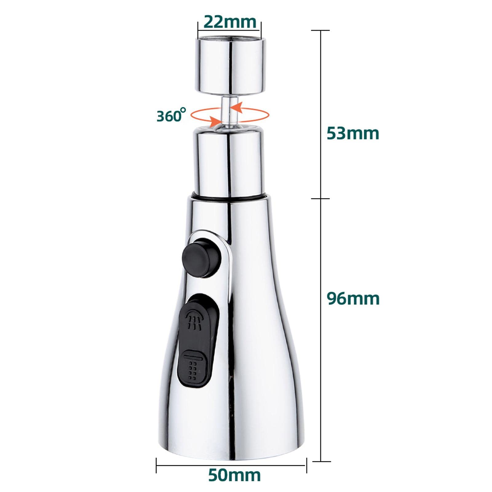 Set di 5 aeratori universali per rubinetto, a prova di spruzzi, ricambio per cucina, WC, lavanderia, argento