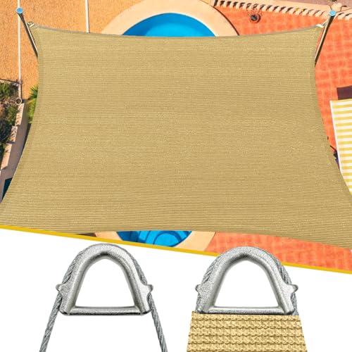 Reinforced Corners & Edges 20' x 24' Rectangle Sun Shade Sail Commercial Grade Curved Edge UV Block...