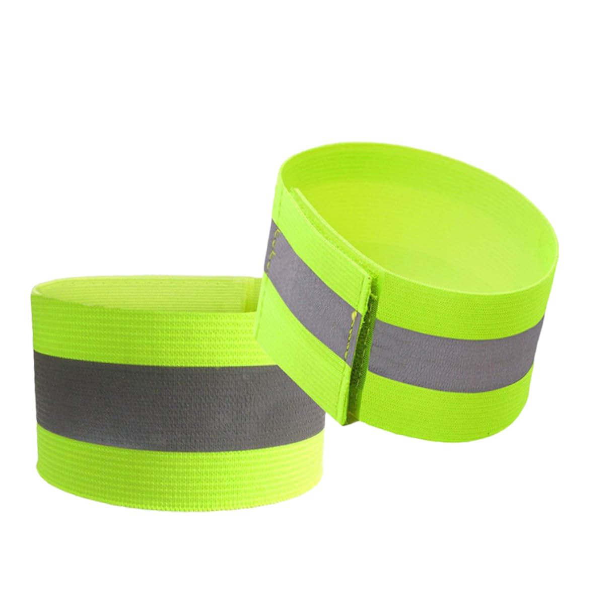 POPETPOP 2 Pcs High Visibility Reflective Safety Wristbands Fluorescent Green Bands for Night Running Hiking Cycling Reflective Bands for Enhanced Security and Visibility