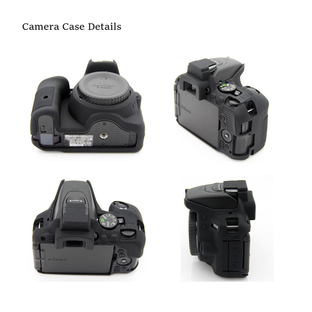 Custodia morbida in silicone per fotocamera Custodia in gomma nera per fotocamera Nikon D5500