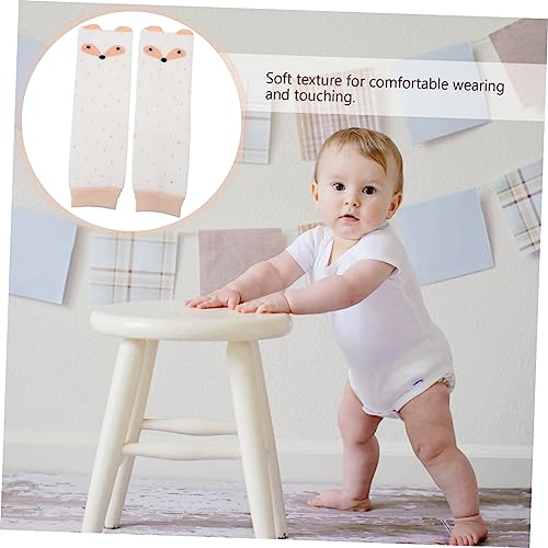 Soft Leg Warmer for Toddlers Winter Elbow and Knee Pads Cartoon Fox Design2