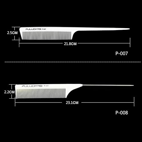 Miniatura 7 de Peine de pelo antiestático resistente al calor de peluquería profesional de peluquería blanca para peluquería profesional conjunto de 8 peluqueros