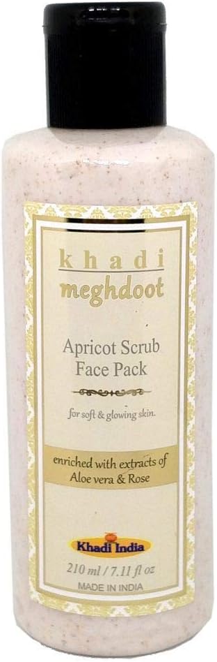 Khadi Meghdoot Blemish & Blackhead Control Apricot Face Scrub With Extract Of Aloevera And Rose For Dead Skin Removal And Glowing Skin 210 ml (Pack of 1)