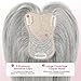 REECHO Human Hair Toppers for Women Real Human Thick Hair Topper Invisible Wiglett for Daily Wear Adding Instant Volume, Gray