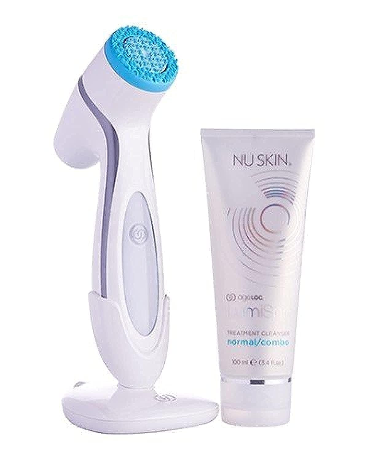 Nu SkinageLOC LumiSpa Debut Kit Facial Sensitive Cleanser with Gentle Silicon Brush Essential - Normal Combo Kit
