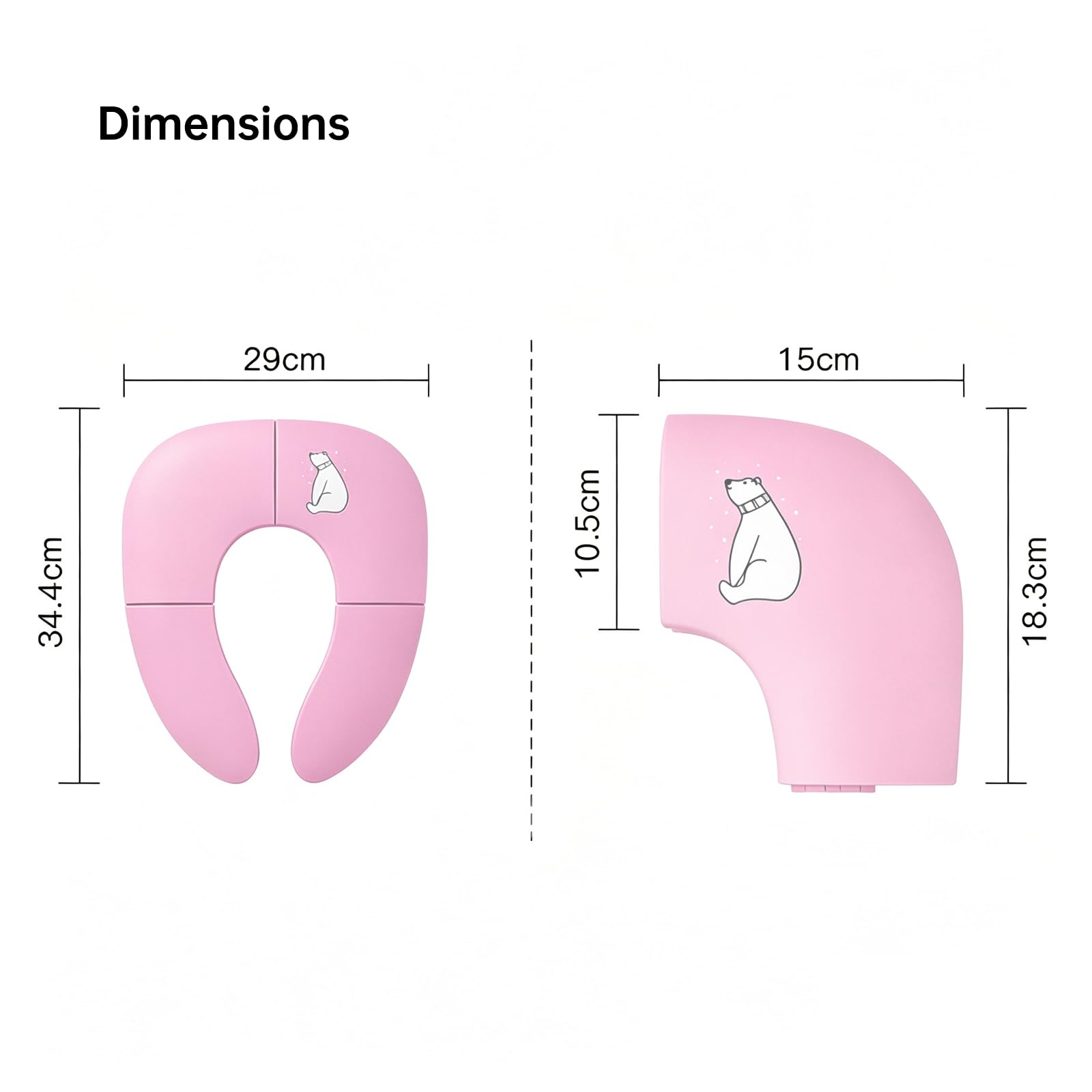 Asiento Inodoro Plegable para Niños, Adaptador WC de Viajes Plegable Portatil con Bolsa de Viaje, Diseño Compacto Y Portátil, Asiento Inodoro Reductor Reutilizable para Niños Pequeños/Orinal (Rosa)