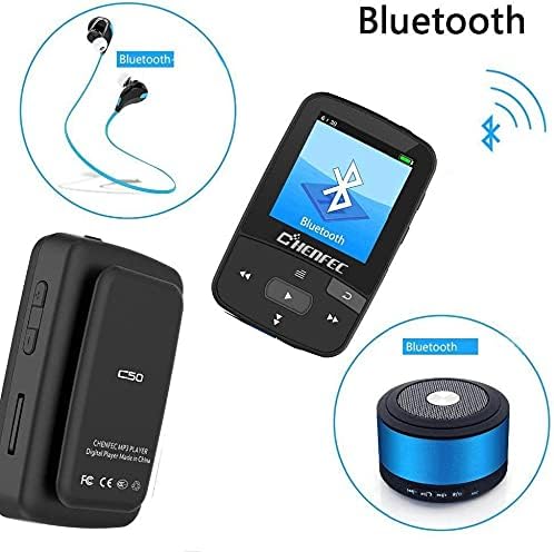 CHENFEC C50 MP3 Player connecting to Bluetooth headphones and speaker