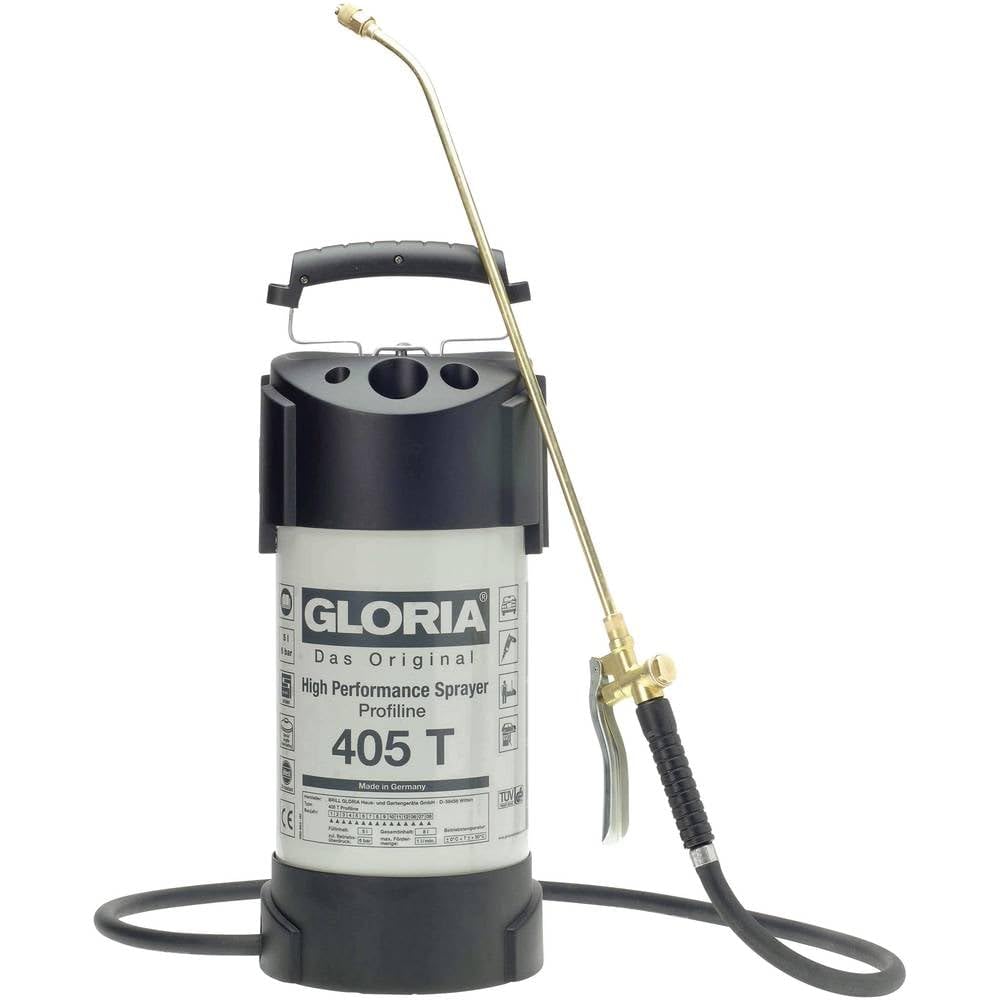 GLORIA Pulverizador de Alto Rendimiento 405 T Profiline | Chapa de Acero | Depósito de acero con revestimiento interior | Presión 6 bar | Juntas FKM para aceites | Para construcción e industria